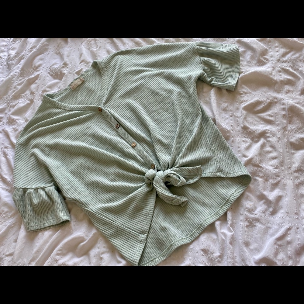 Altar’D State blue front tie top